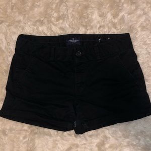 American Eagle Midi Black Khaki Shorts